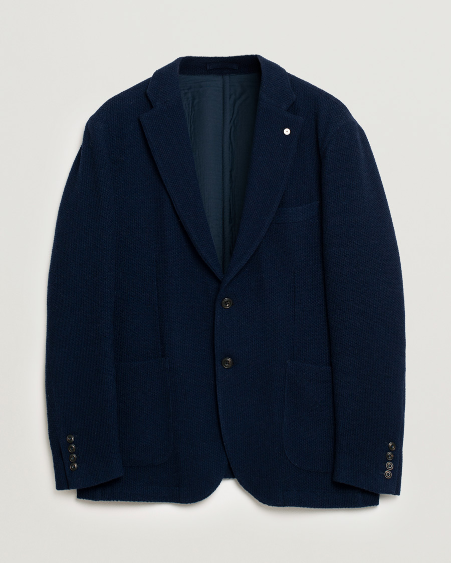 Men | Blazers | Pre-owned | L.B.M. 1911 Knitted Punto Wool Structure Blazer Navy