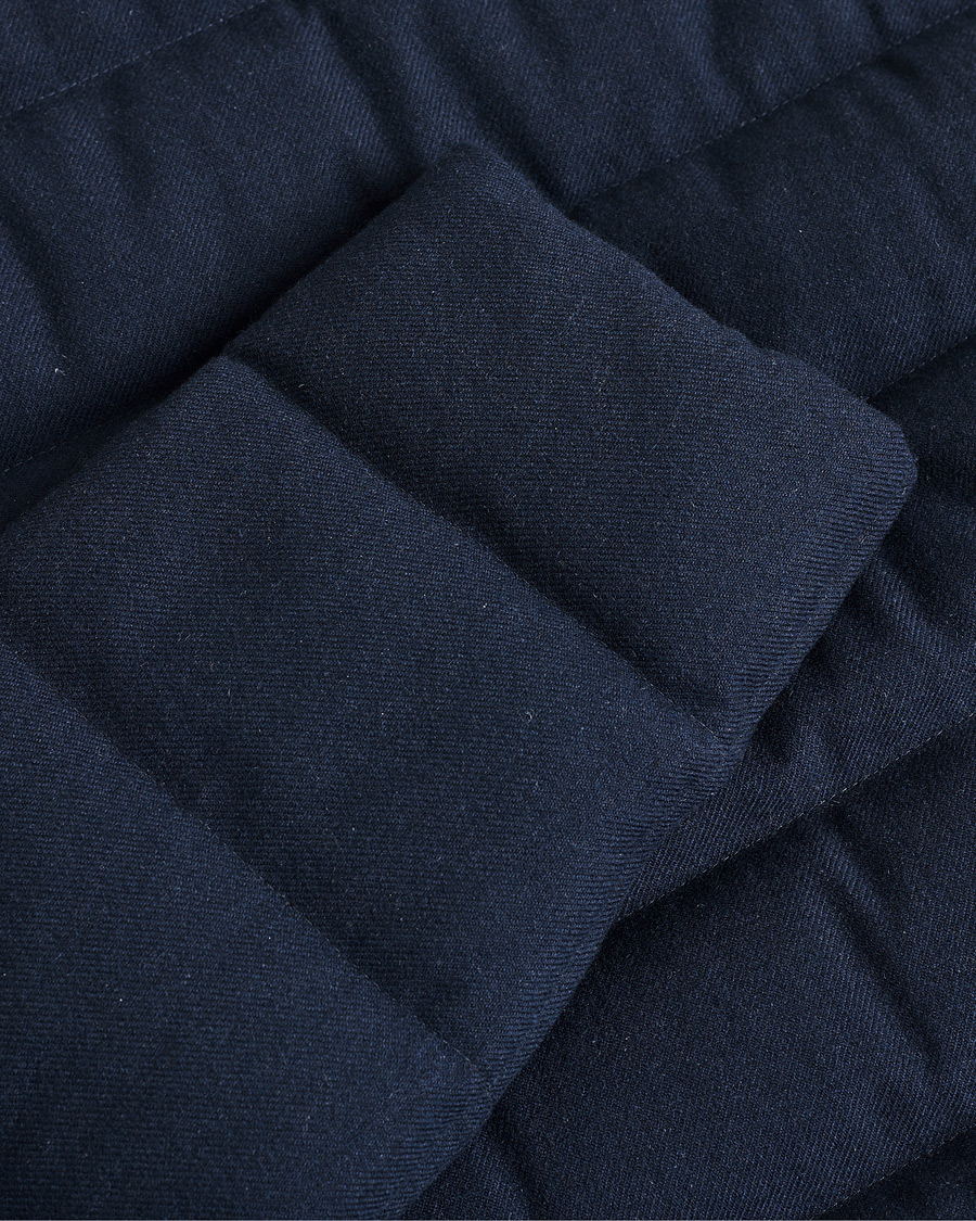 Men | Herno Cashmere Flannel Down Coat Navy | Pre-owned | Herno Cashmere Flannel Down Coat Navy