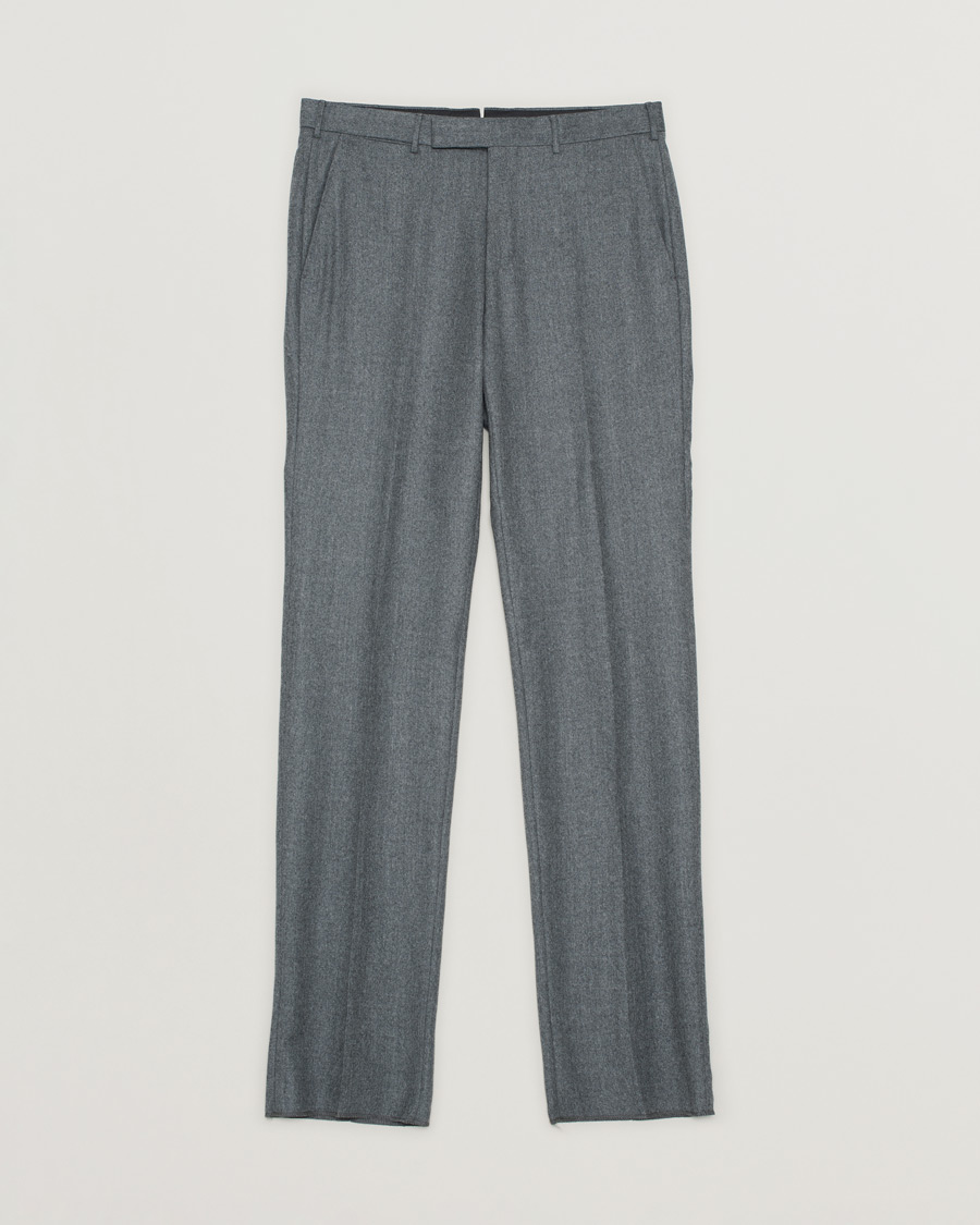 Men | Trousers | Pre-owned | Zegna Carded Flannel Trousers Grey Melange