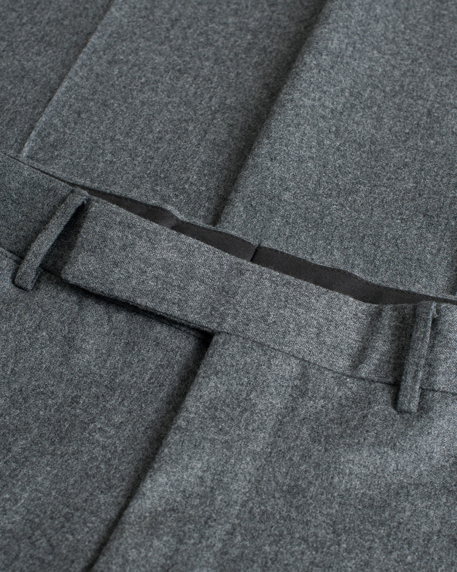 Men | Trousers | Pre-owned | Zegna Carded Flannel Trousers Grey Melange