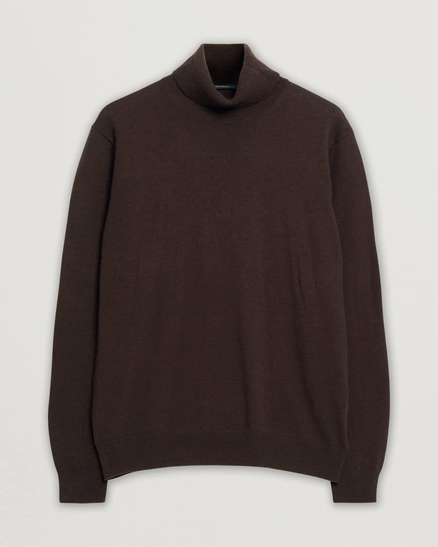 Men | Zanone Virgin Wool/Cashmere Rollneck Brown 50 | Pre-owned | Zanone Virgin Wool/Cashmere Rollneck Brown 50
