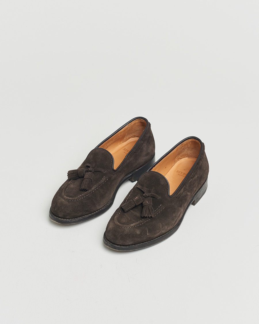 Men | Myrqvist Mölle Tassel Loafer Dark Brown Suede UK6 - EU40 | Pre-owned | Myrqvist Mölle Tassel Loafer Dark Brown Suede UK6 - EU40