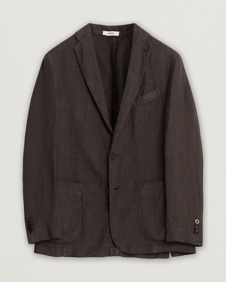 Men | Blazers | Pre-owned | Boglioli K Jacket Linen Blazer Dark Brown