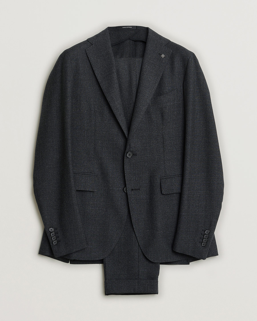 Men | Tagliatore Wool Suit Anthracite Melange 46 | Pre-owned | Tagliatore Wool Suit Anthracite Melange 46
