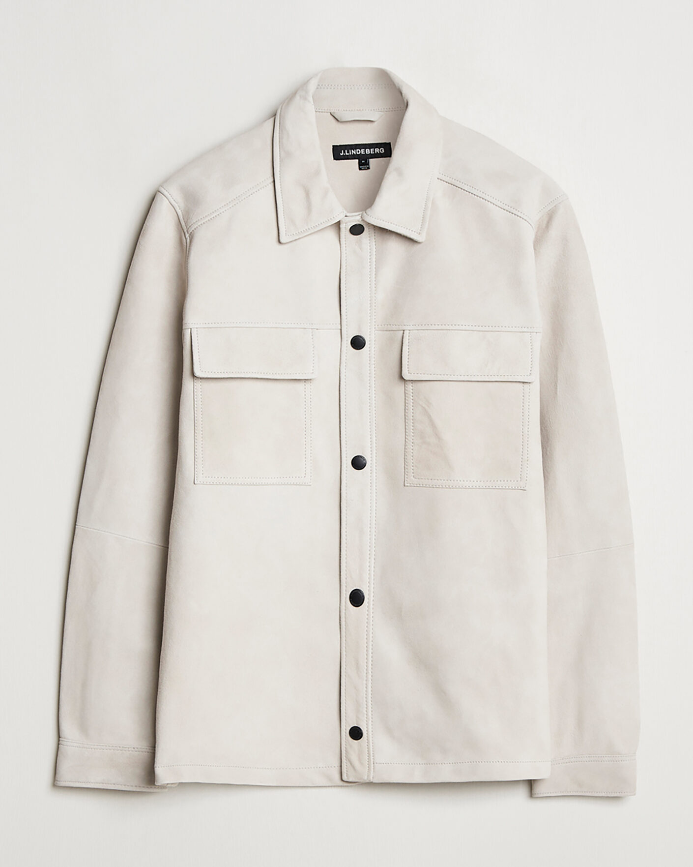 Men | Pre-owned Shirts | Pre-owned | J.Lindeberg Wilden Suede Overshirt Moonbeam M