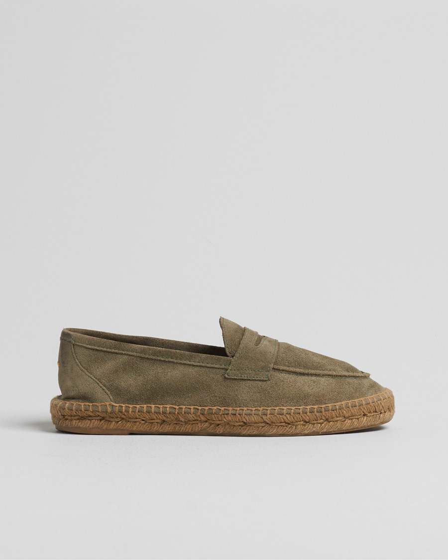 Men | Castañer Nacho Casual Suede Loafers Verde Bosque | Pre-owned | Castañer Nacho Casual Suede Loafers Verde Bosque