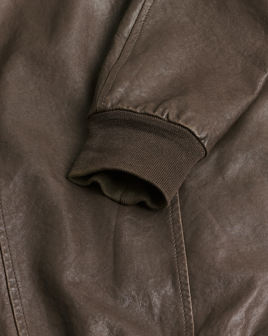 Men | Pre-owned Coats & Jackets | Pre-owned | Stewart Calf Bomber Jacket Dark Brown L