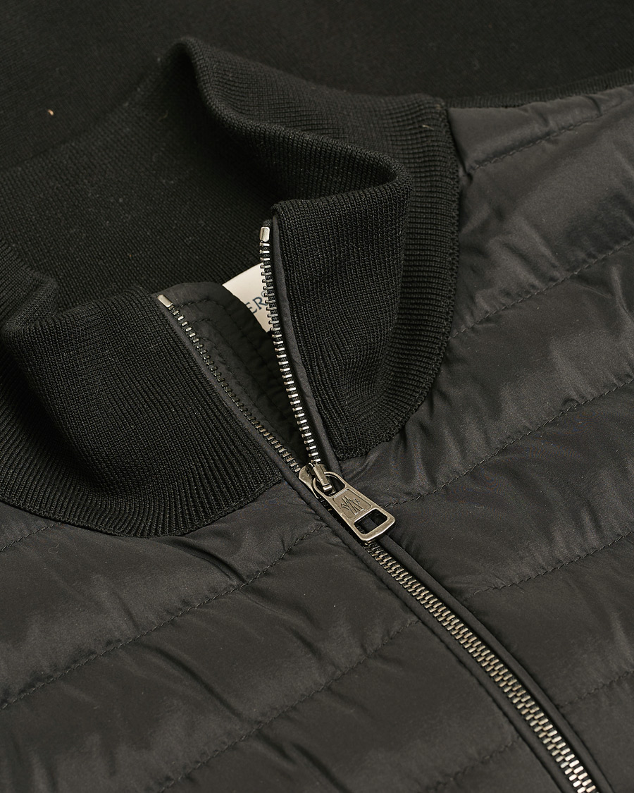 Men | Moncler Hybrid Zip Cardigan Black | Pre-owned | Moncler Hybrid Zip Cardigan Black