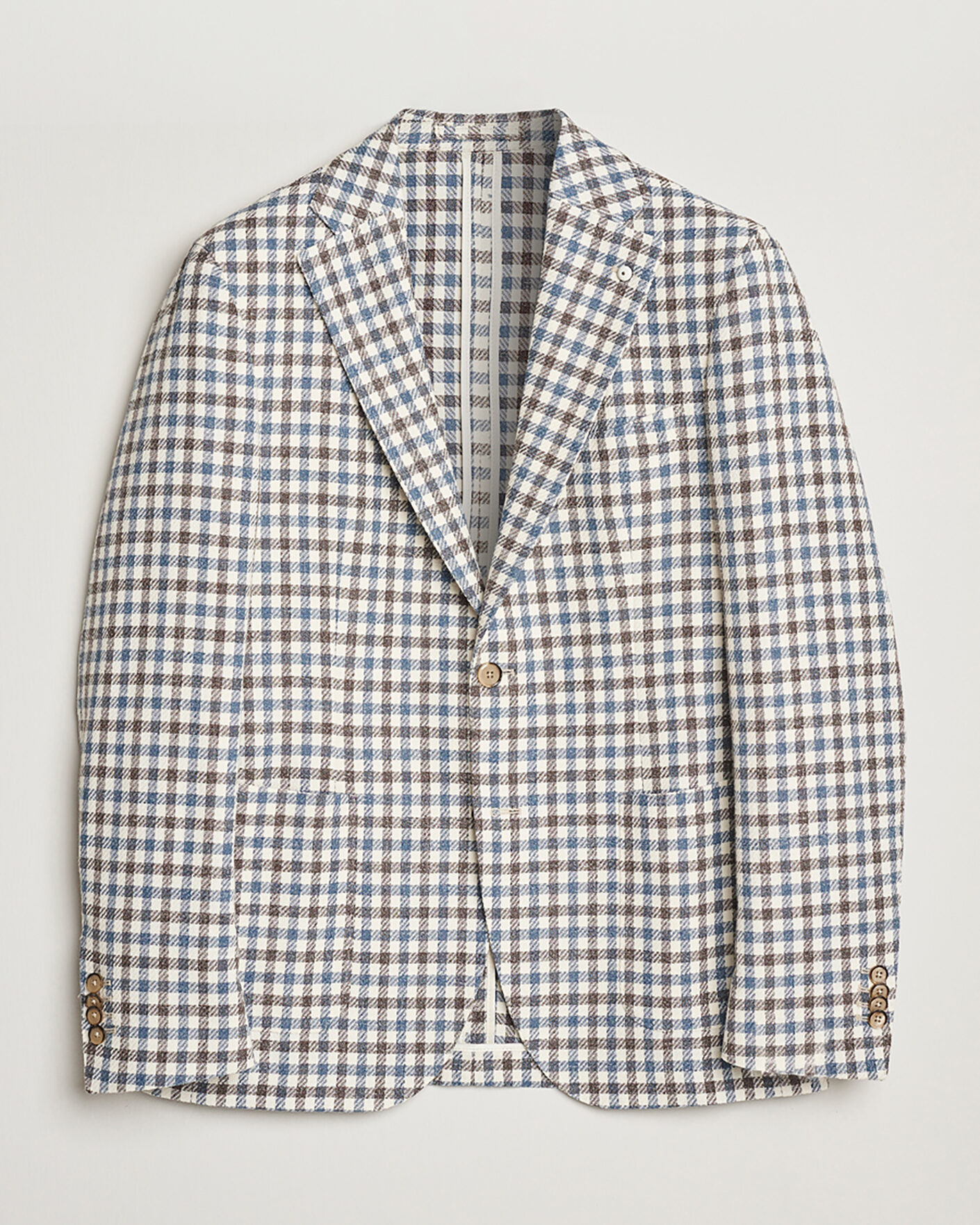 Men | Pre-owned Blazers | Pre-owned | L.B.M. 1911 Jack Regular Fit Checked Blazer Blue/Brown 52