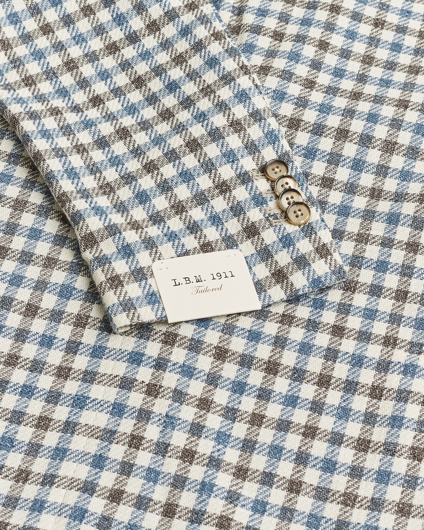 Men | Pre-owned Blazers | Pre-owned | L.B.M. 1911 Jack Regular Fit Checked Blazer Blue/Brown 52