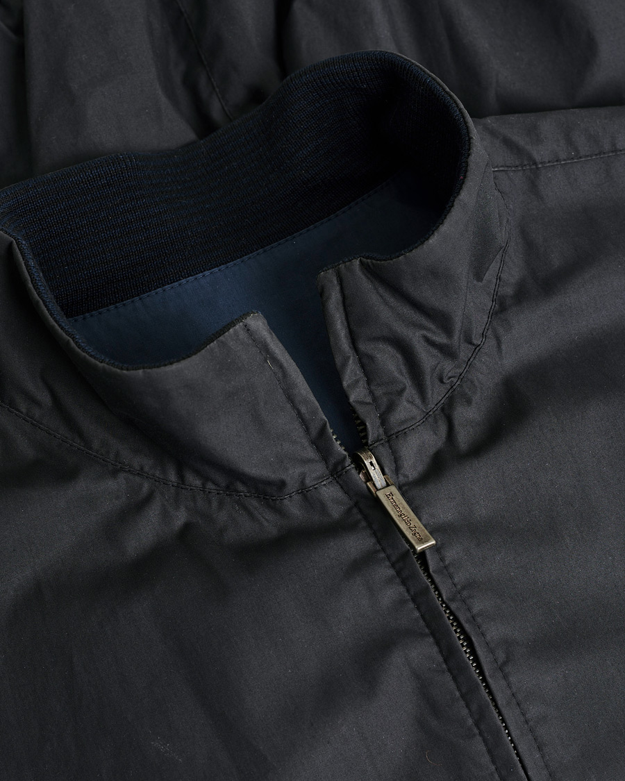Men | Ermenegildo Zegna Reversible Harrington Jacket Black/Blue L | Pre-owned | Ermenegildo Zegna Reversible Harrington Jacket Black/Blue L