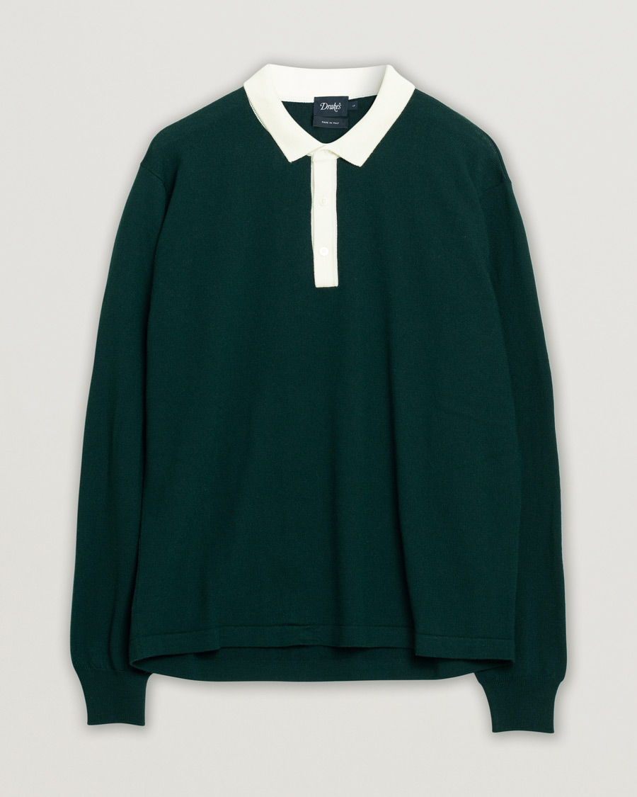 Men | Sweaters & Knitwear | Pre-owned | Drake's Long Sleeve Knit Polo Green L