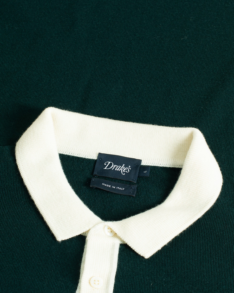Men | Sweaters & Knitwear | Pre-owned | Drake's Long Sleeve Knit Polo Green L