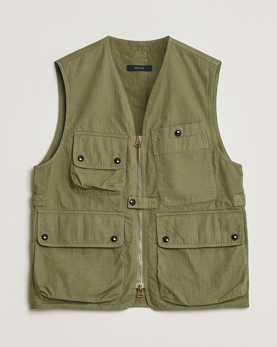 Men | Pre-owned Coats & Jackets | Pre-owned | Drake's Ripstop Utility Cotton Vest Green UK36 - EU46