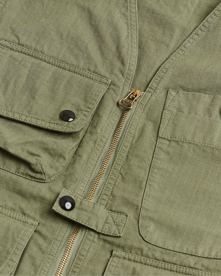 Men | Pre-owned Coats & Jackets | Pre-owned | Drake's Ripstop Utility Cotton Vest Green UK36 - EU46