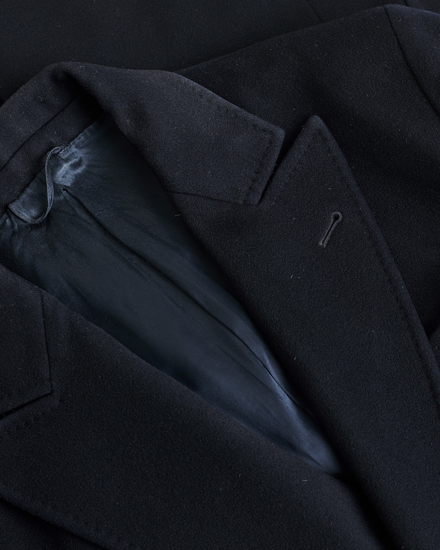 Men | Aspesi Double Breasted Wool Coat Navy M | Pre-owned | Aspesi Double Breasted Wool Coat Navy M