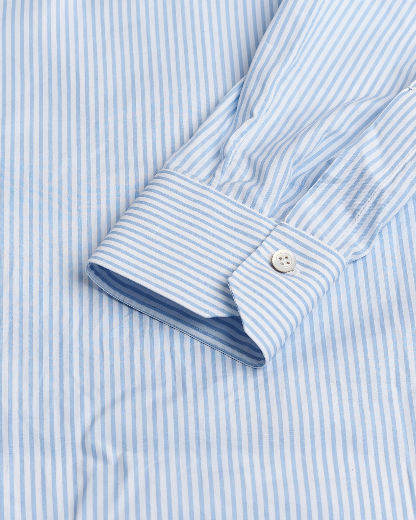 Men | Kiton Cotton Dress Shirt Light Blue Stripe 40 - M | Pre-owned | Kiton Cotton Dress Shirt Light Blue Stripe 40 - M