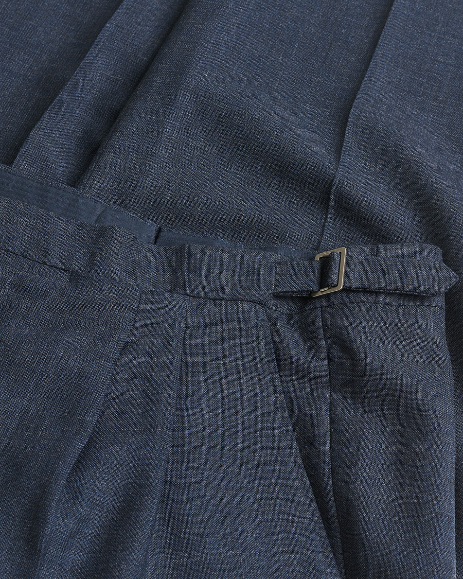 Men | Pre-owned Trousers | Pre-owned | Berg&Berg High Waisted Double Pleated Wool Trousers Blue 52