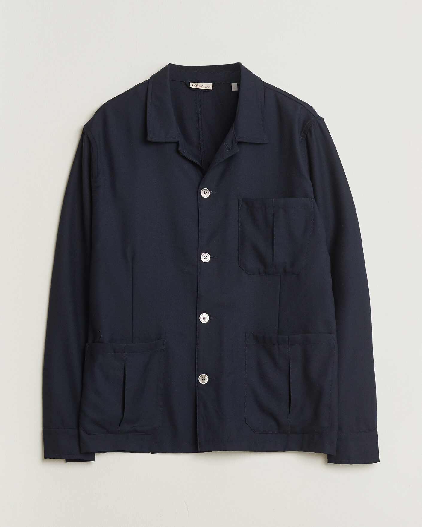 Men | Pre-owned Shirts | Pre-owned | Stenströms Wool Overshirt Navy XXL