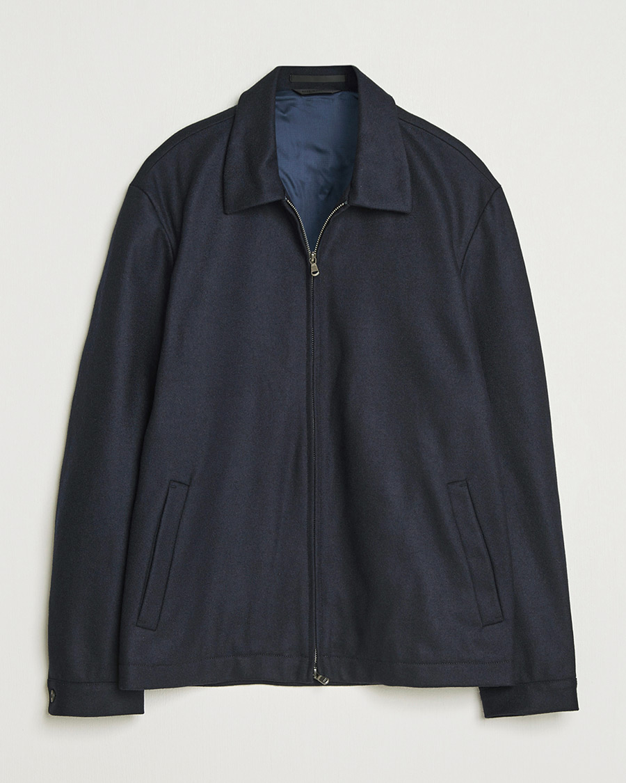 Men | Pre-owned Coats & Jackets | Pre-owned | Sunspel Boiled Wool Jersey Jacket Navy M