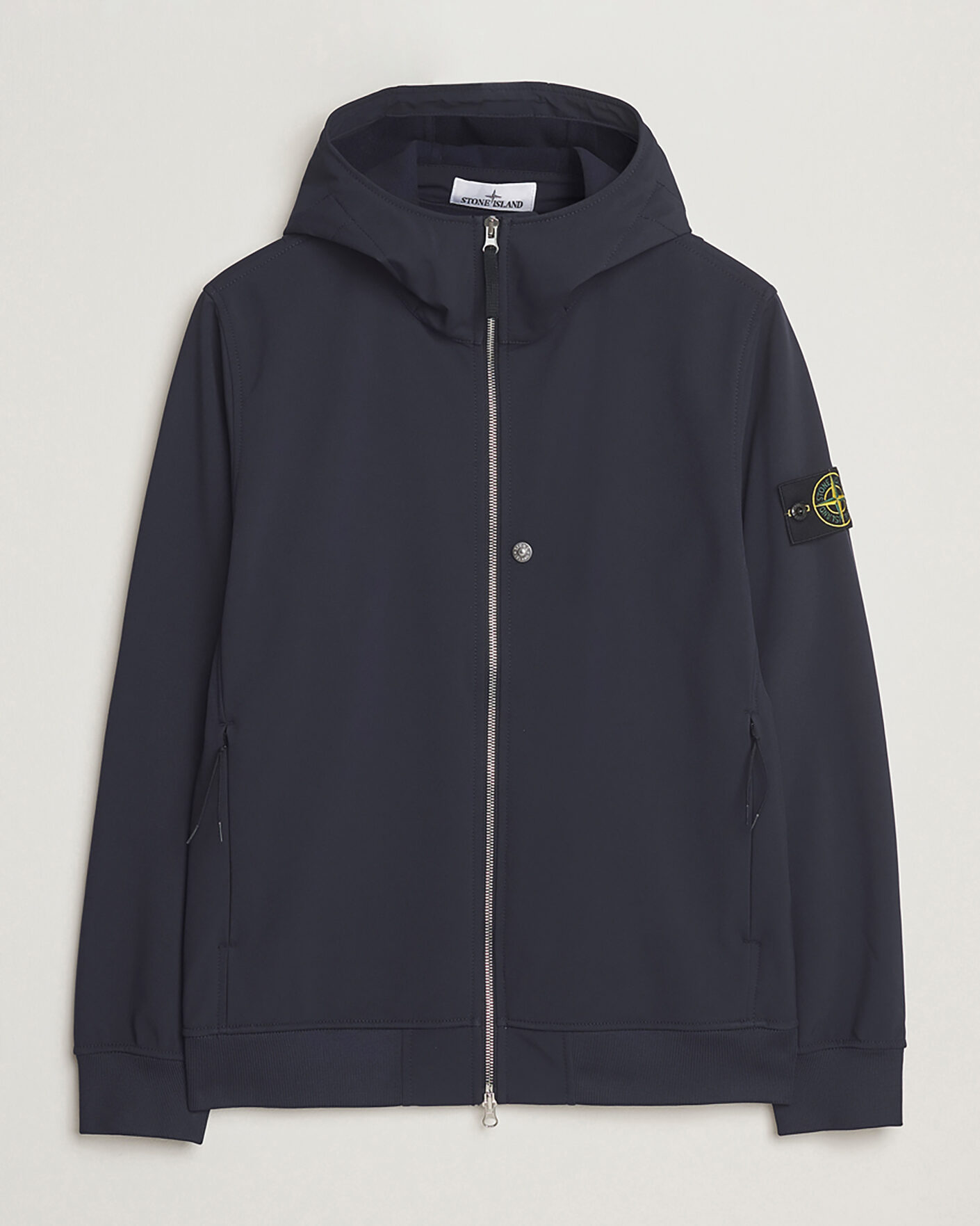 Men | Pre-owned Coats & Jackets | Pre-owned | Stone Island Soft Shell Re-Dyed Lined Hood Jacket Navy L