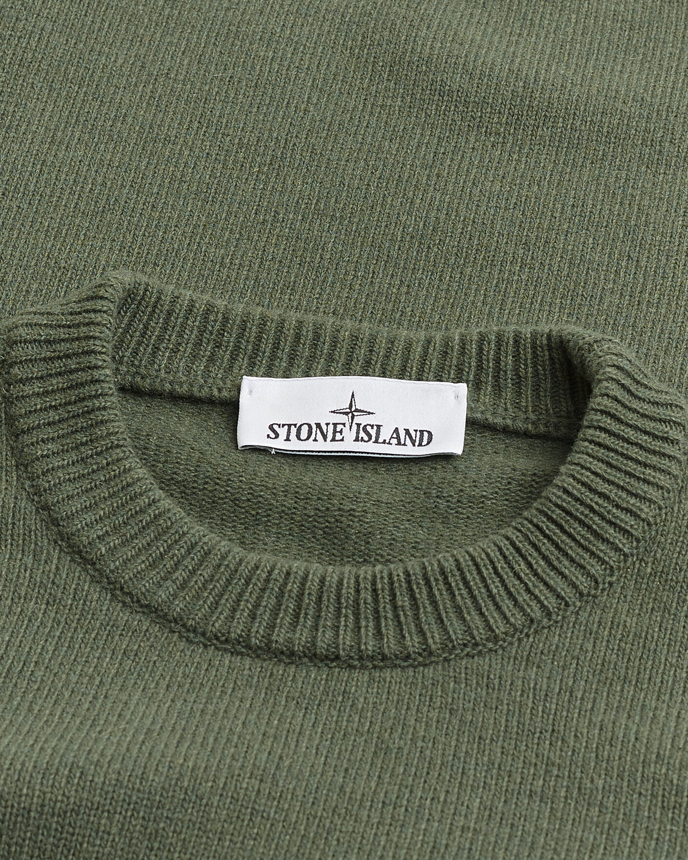 Men | Pre-owned Sweaters & Knitwear | Pre-owned | Stone Island Knitted Lambswool Crew Neck Military Green M