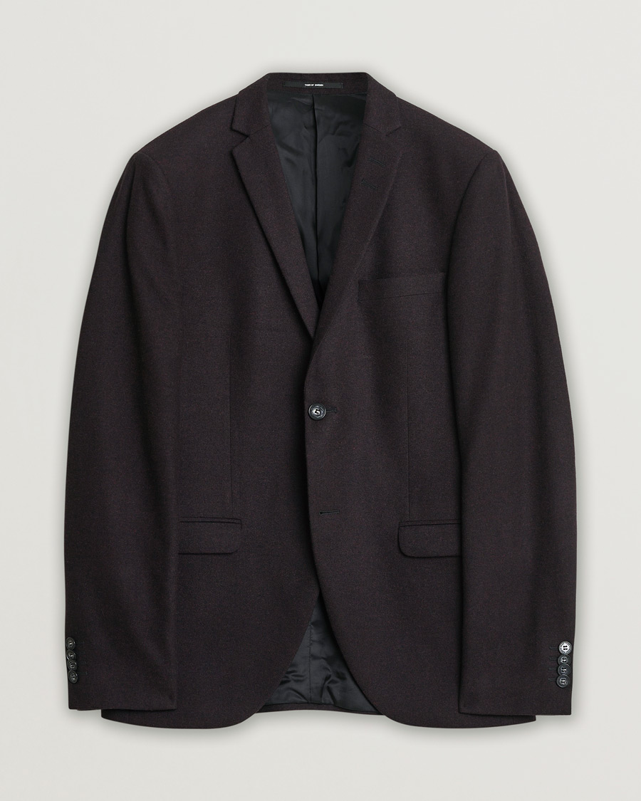 Men | Pre-owned Blazers | Pre-owned | Tiger of Sweden Flannel Wool Blazer Burgundy 48