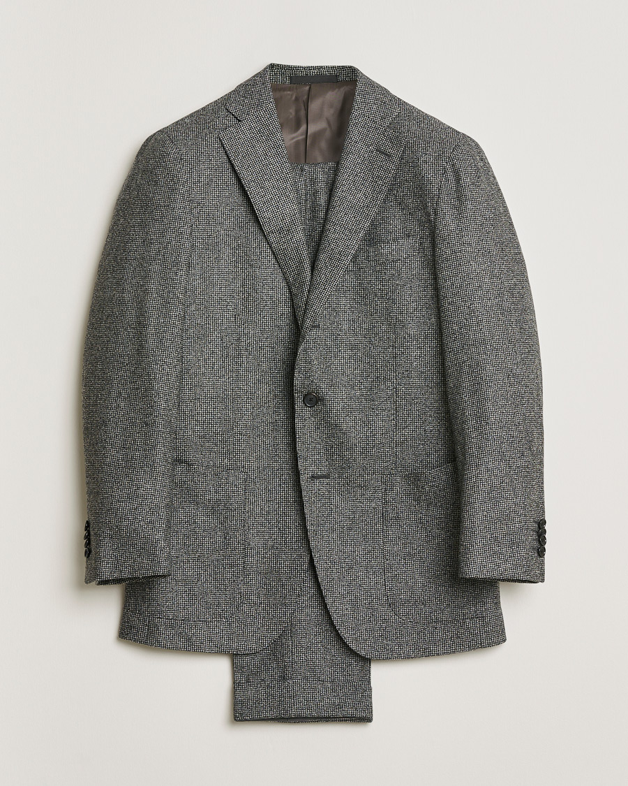 Men | Pre-owned Suits | Pre-owned | Caruso Houndstooth Wool Suit Grey 50