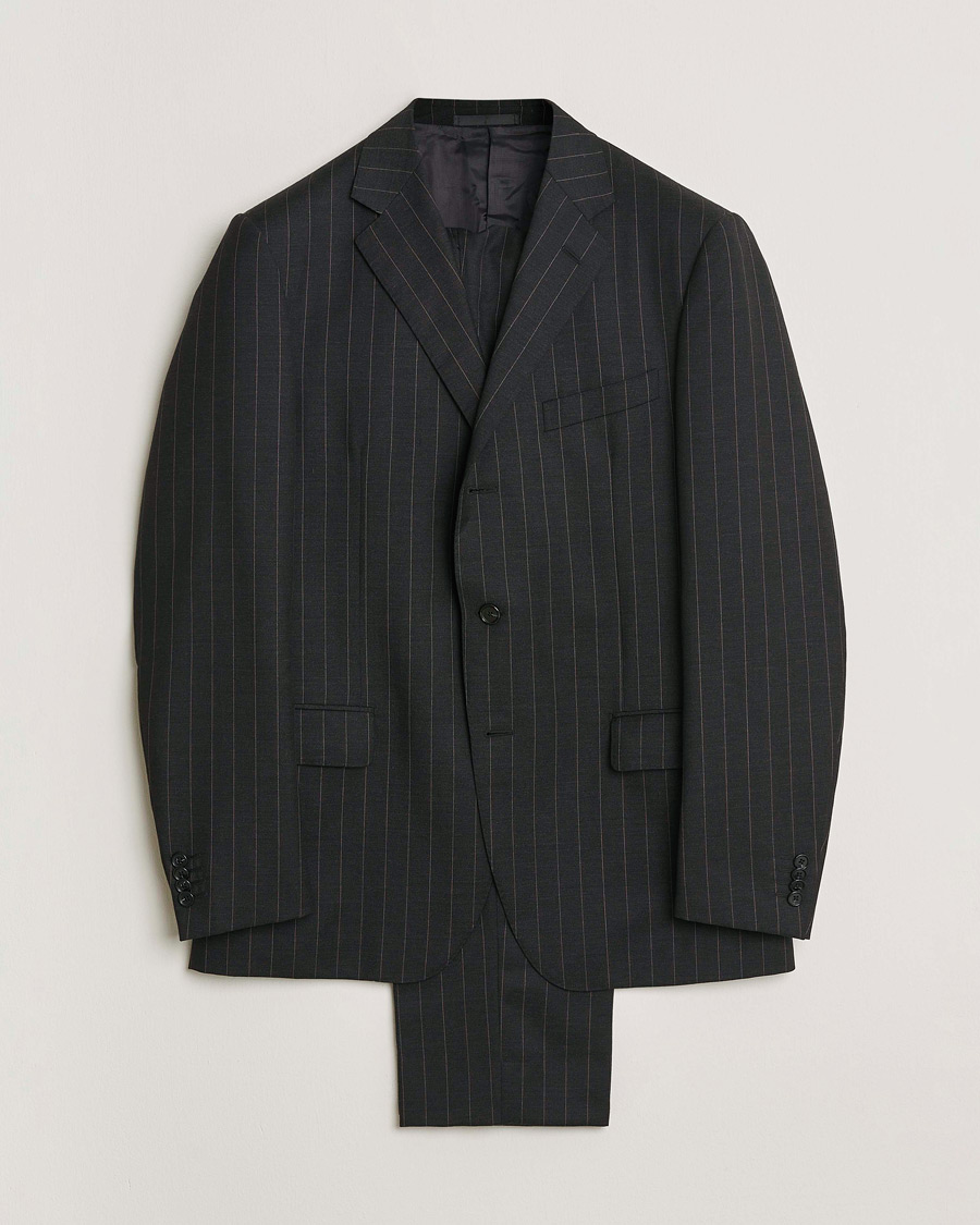 Men | Pre-owned Suits | Pre-owned | Caruso Pinstripe Wool Suit Black 52