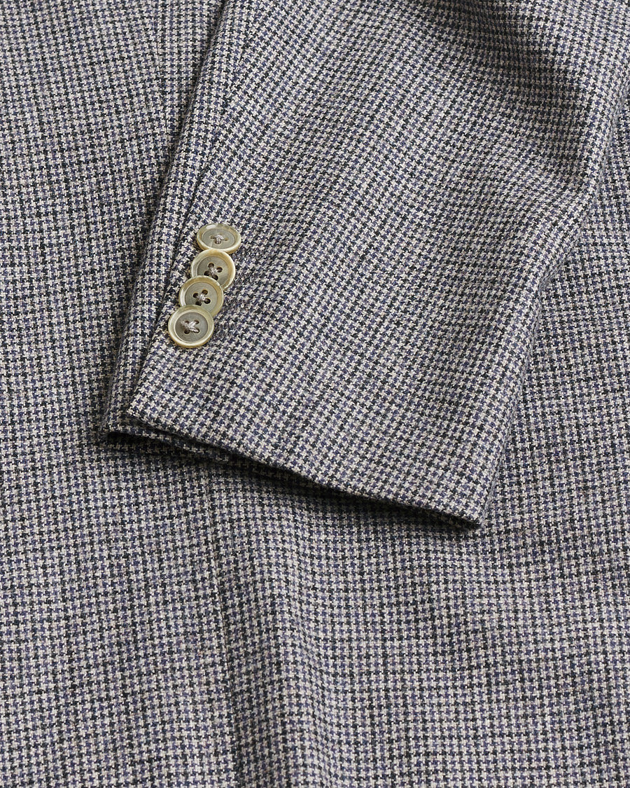 Men | Pre-owned Blazers | Pre-owned | Caruso Cashmere Blend Houndstooth Blazer Grey 48