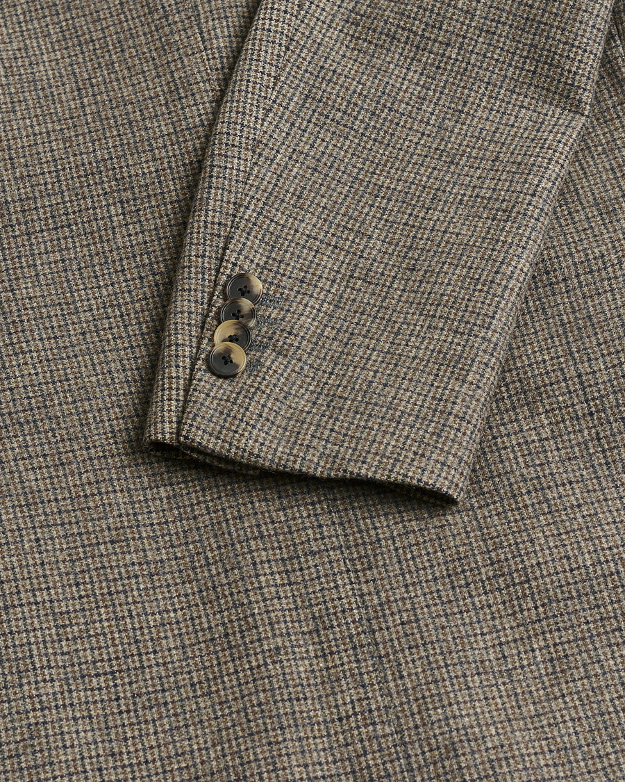 Men | Pre-owned Blazers | Pre-owned | Caruso Wool Houndstooth Blazer Brown 46
