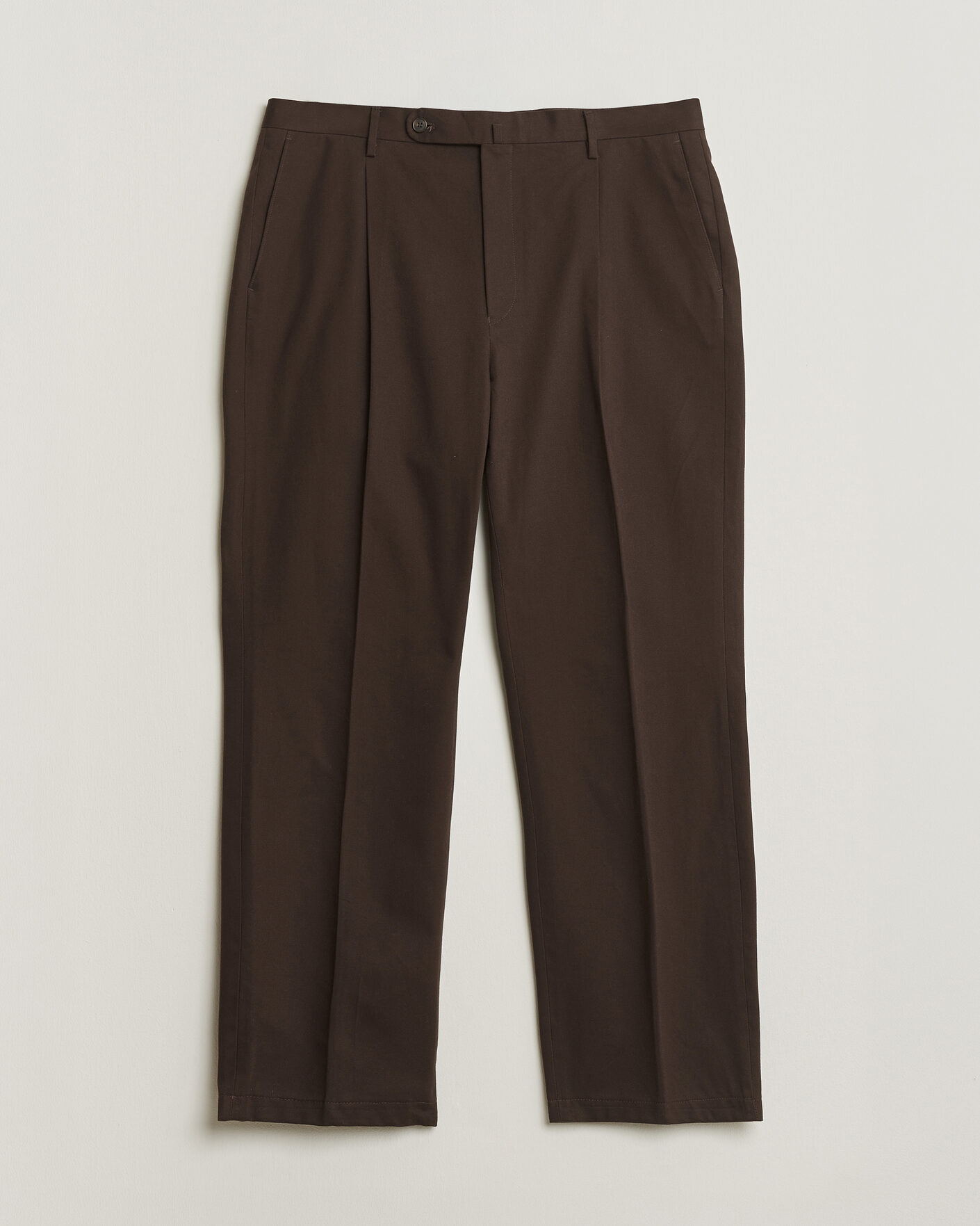 Men | Pre-owned Trousers | Pre-owned | Rubato High Waist Cotton Chino Brown 52