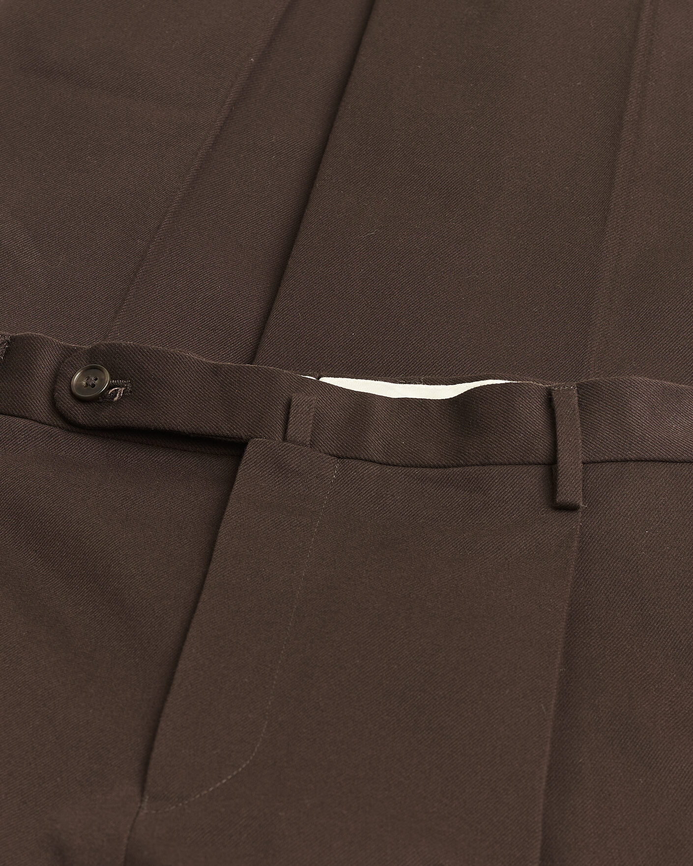 Men | Pre-owned Trousers | Pre-owned | Rubato High Waist Cotton Chino Brown 52