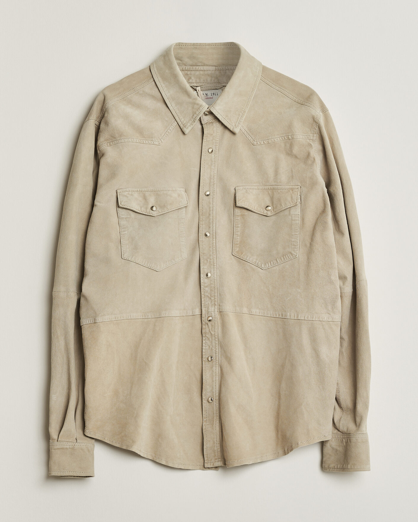 Men | Pre-owned Shirts | Pre-owned | L.B.M. 1911 Suede Pocket Overshirt Beige 52