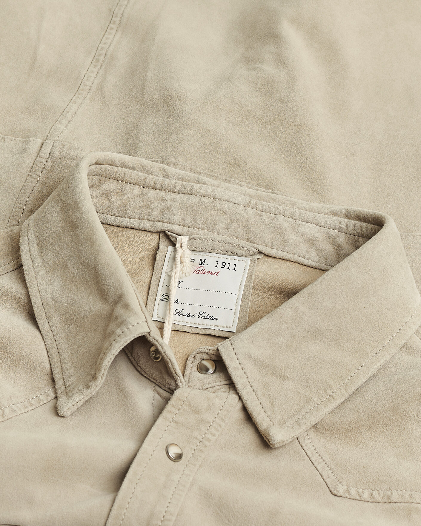 Men | Pre-owned Shirts | Pre-owned | L.B.M. 1911 Suede Pocket Overshirt Beige 52