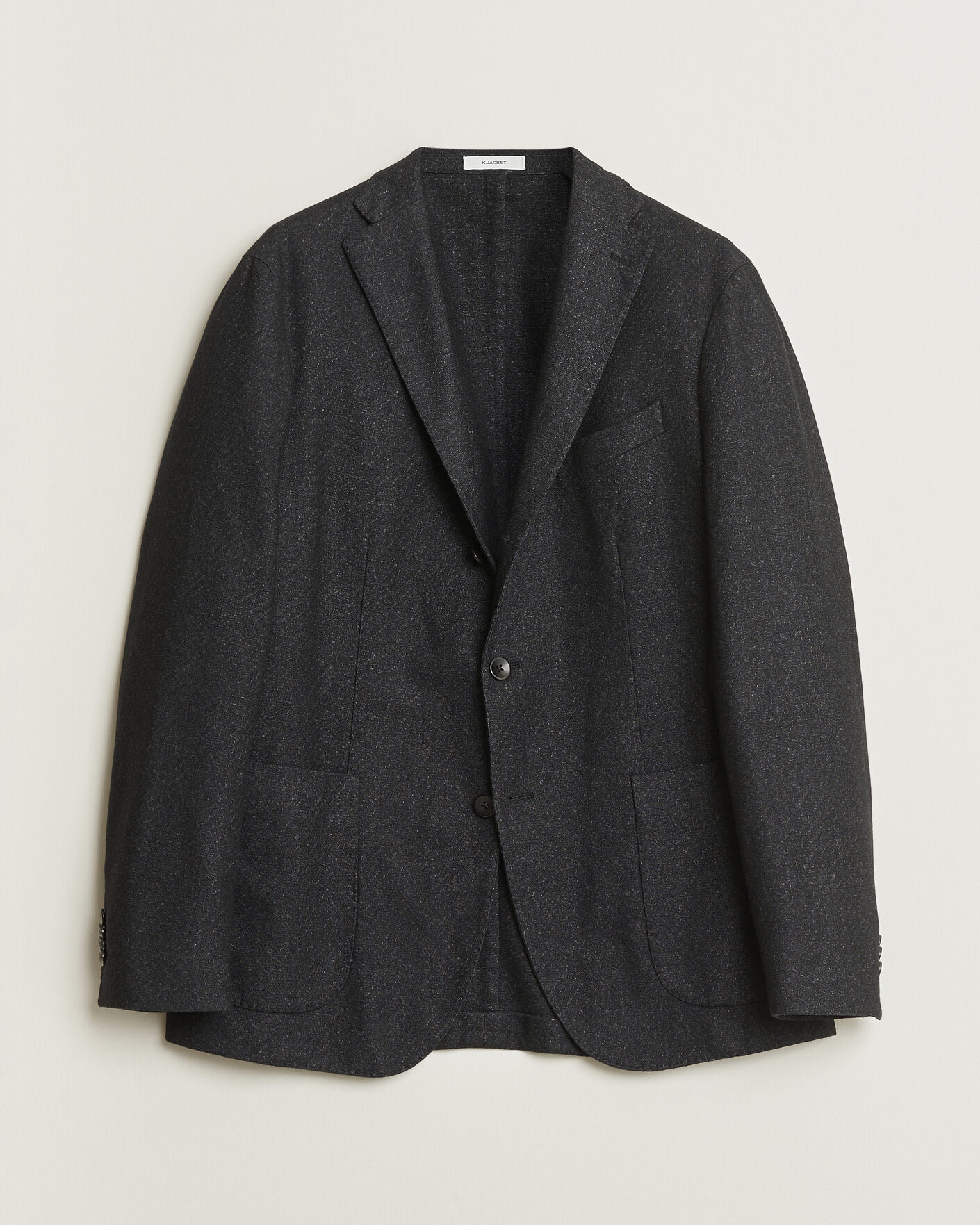Boglioli K Jacket Flannel Wool Blazer Charcoal 50 at CareOfCarl.com