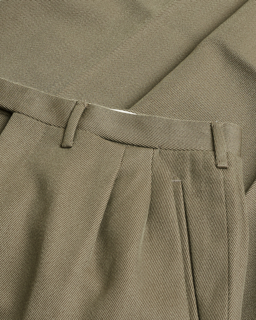 Men | Pre-owned Trousers | Pre-owned | Rota Pantaloni Twill Wool Trousers Mole Green 48