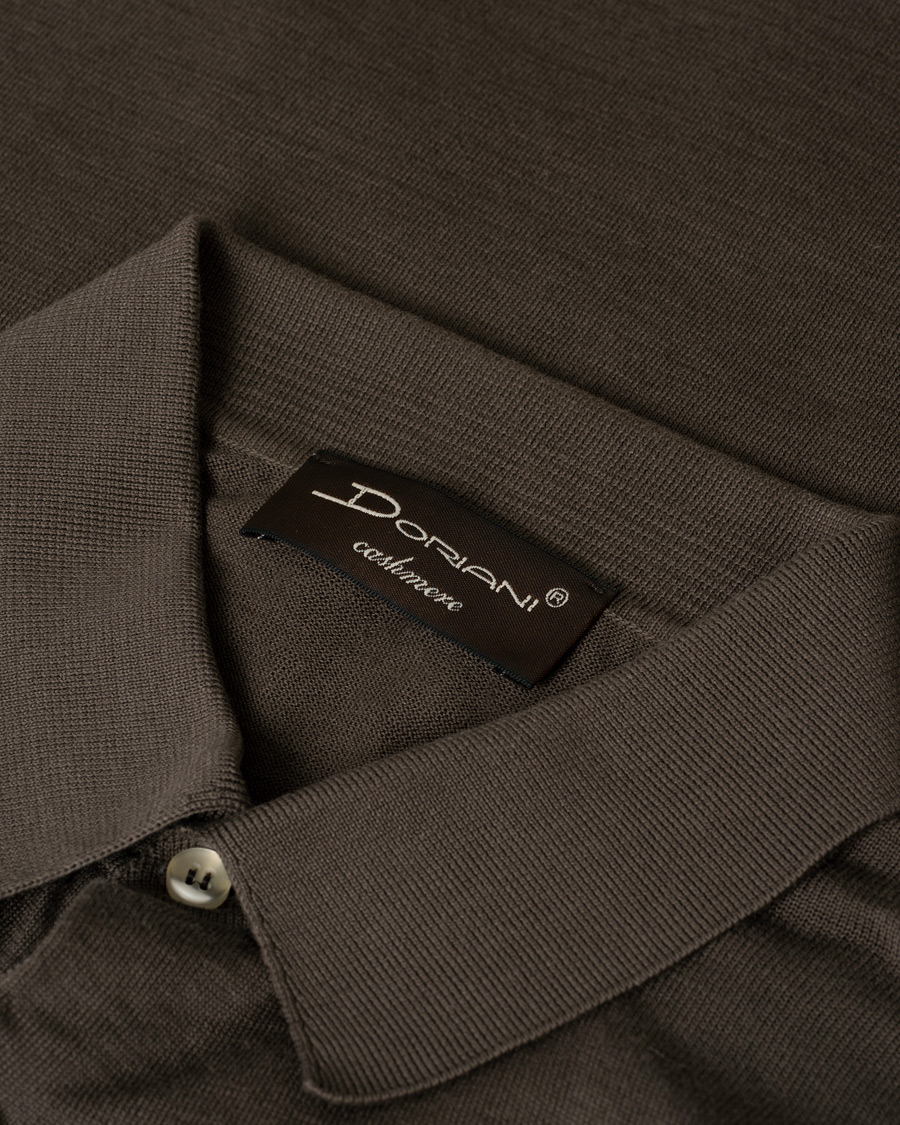 Men | Polo Shirts | Pre-owned | Doriani Cashmere Cotton Knitted Polo Brown