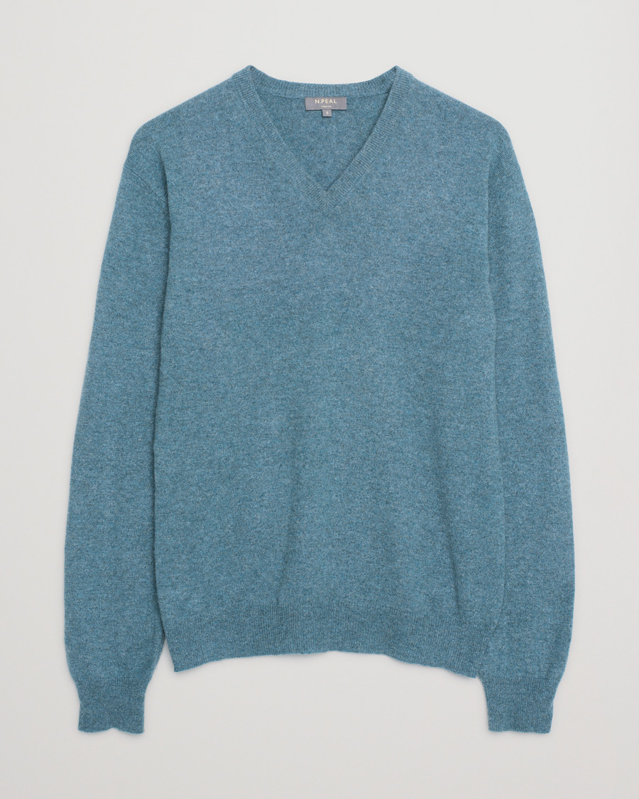 Men | Sweaters & Knitwear | Pre-owned | N.Peal Cashmere V-Neck Turquoise S
