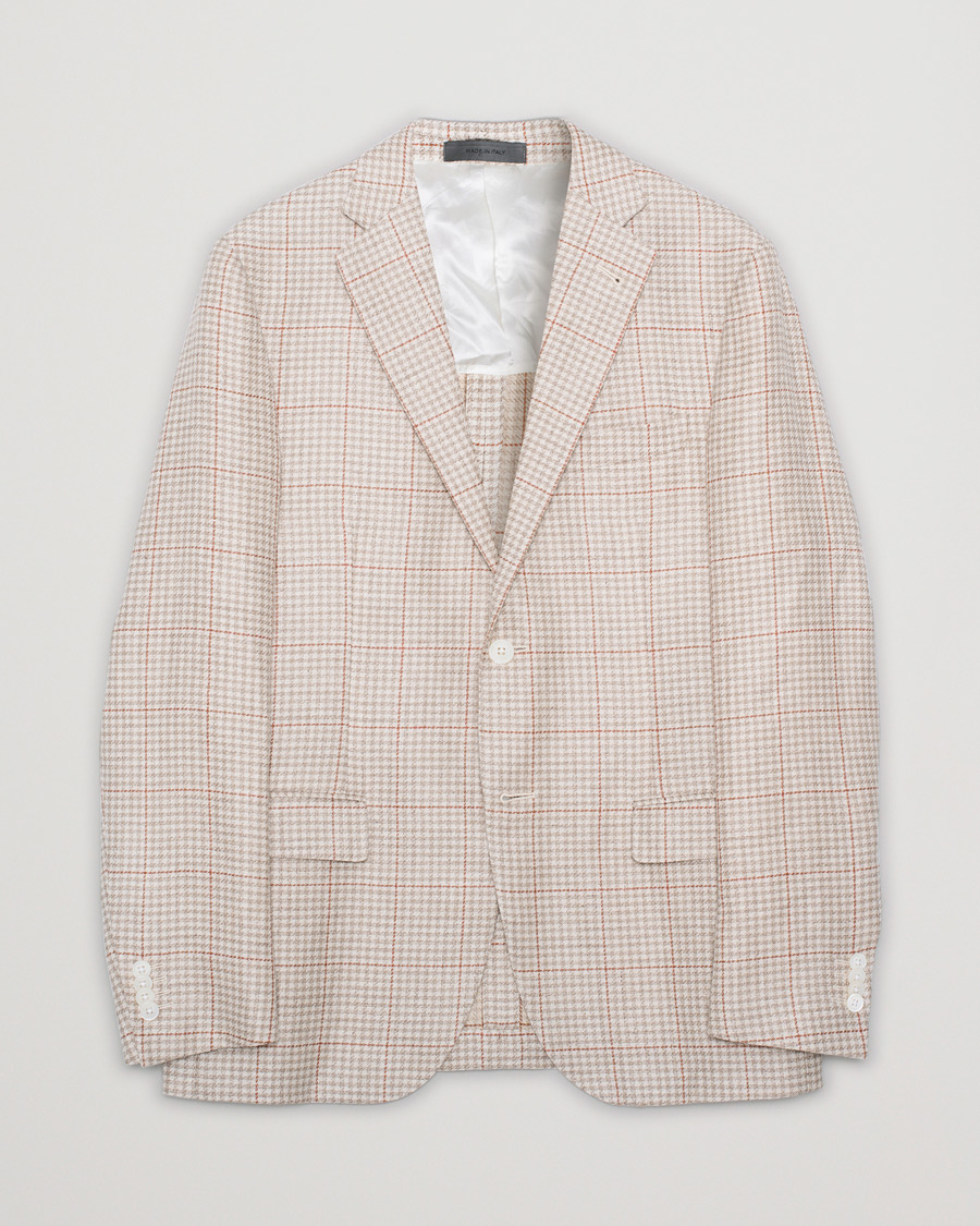 Men | Corneliani Unconstructed Wool/Linen Blazer Beige 50 | Pre-owned | Corneliani Unconstructed Wool/Linen Blazer Beige 50