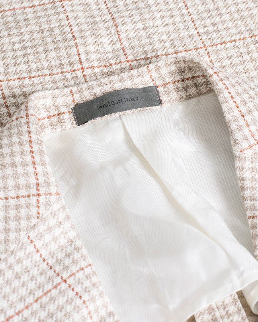 Men | Corneliani Unconstructed Wool/Linen Blazer Beige 50 | Pre-owned | Corneliani Unconstructed Wool/Linen Blazer Beige 50