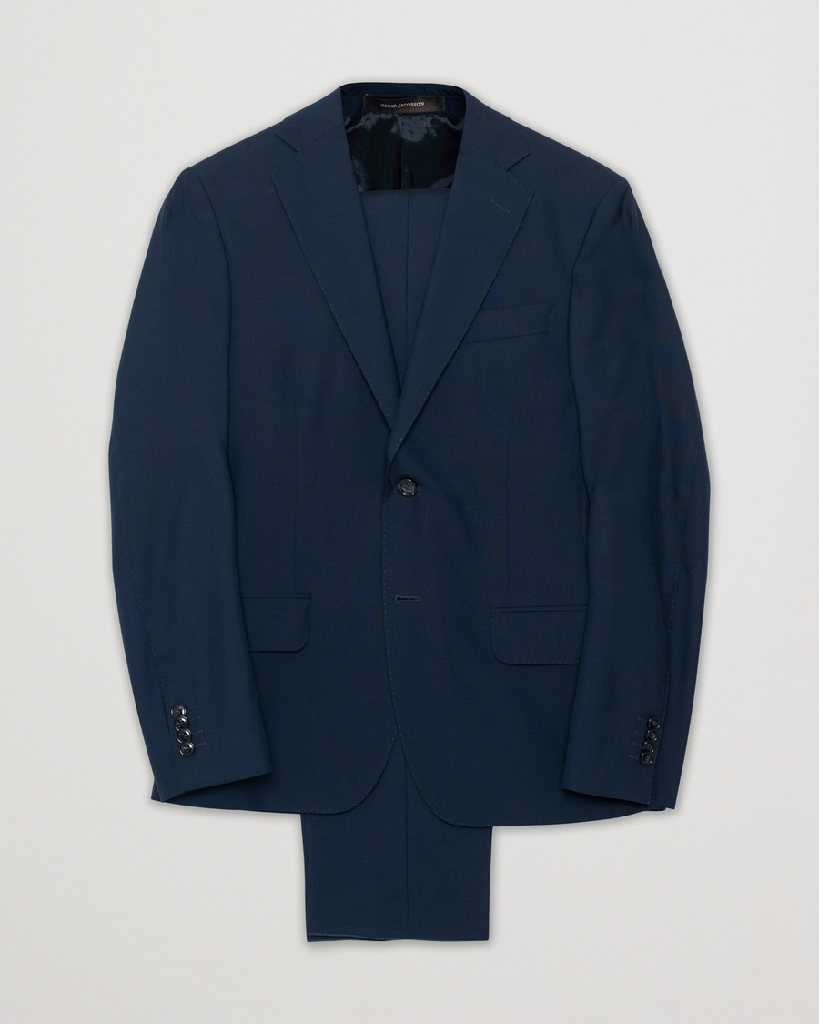 Men | Oscar Jacobson Edmund Wool Suit Blue | Pre-owned | Oscar Jacobson Edmund Wool Suit Blue